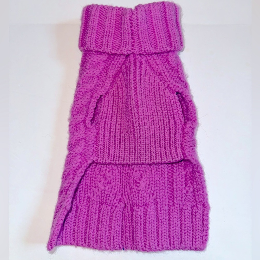 Canine Styles Nantucket Hand Knit Wool Dog Sweater - Pink - Picture 2 of 8